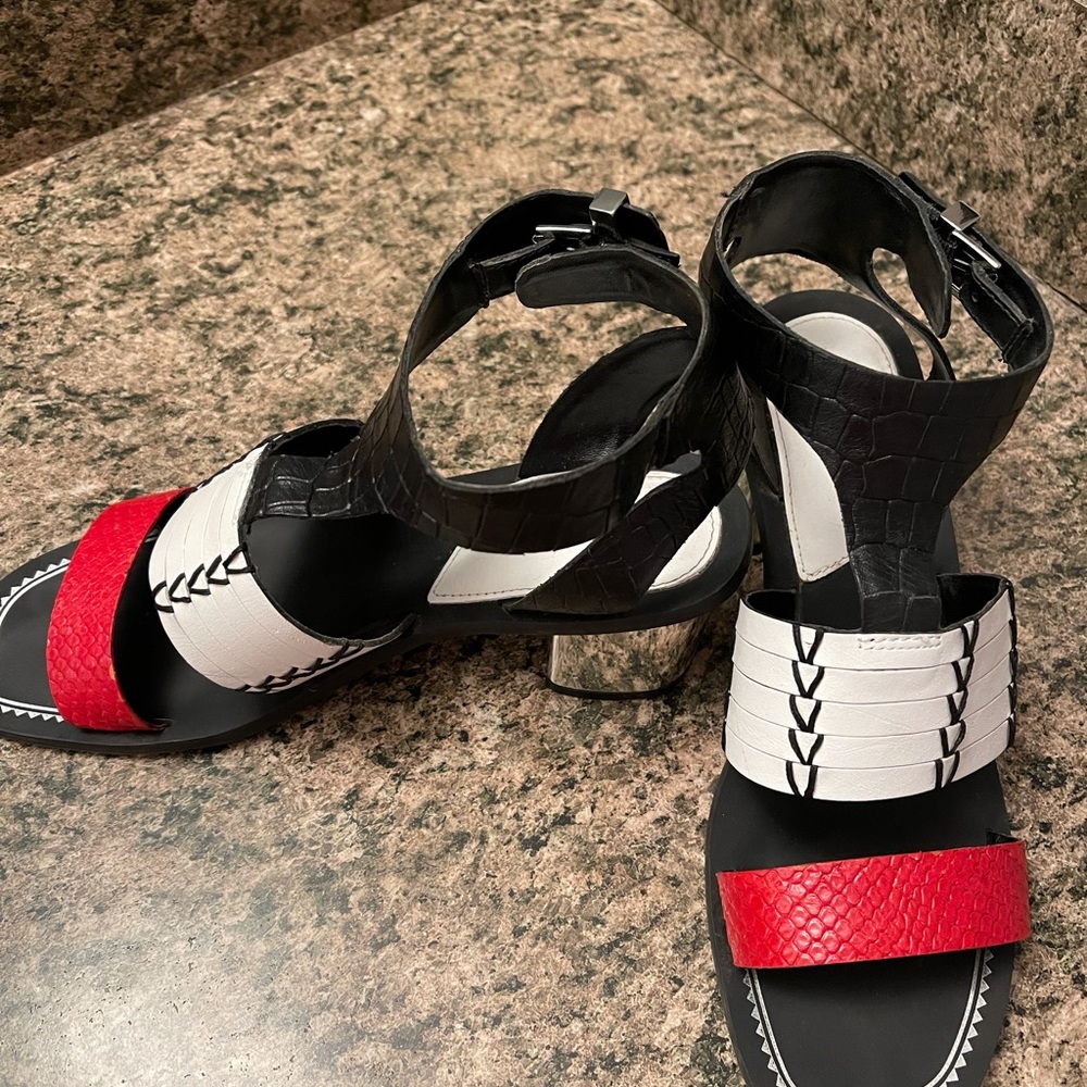 ALDO designer black, red & white shoes